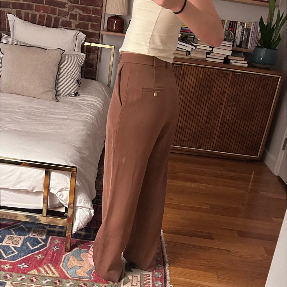 Frankie Shop Brown Wide-Leg Trousers